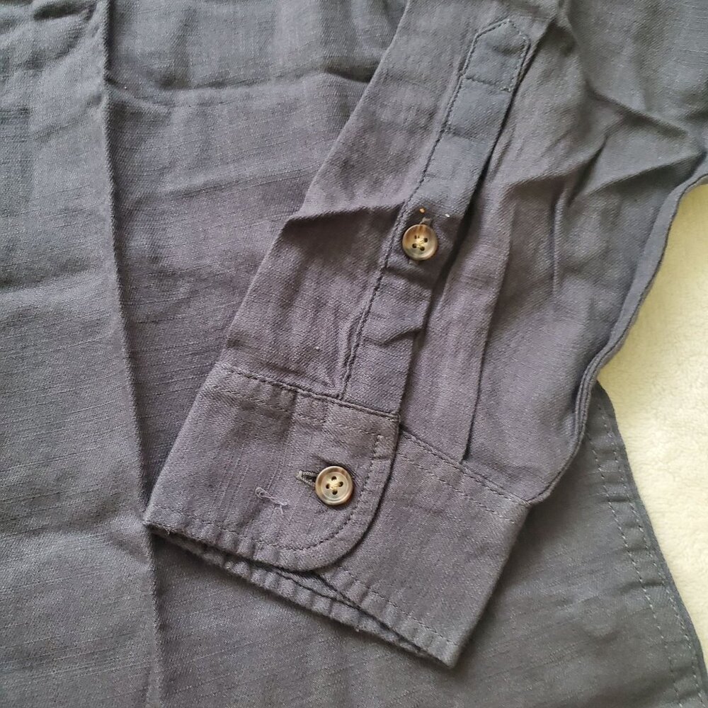 Marine Layer Aria LS Relaxed Embroidered Shirt faded black sz medium button down - Picture 14 of 16